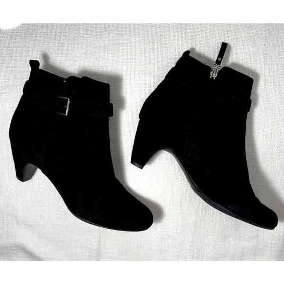 Sam Edelman Black Suede Ankle Booties | Size 9 | 2.5" Block Heel - Picture 8 of 9